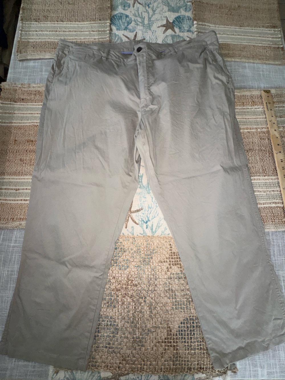 Brook Taverner Men's Brosnan Chino Pants, Stone, Cotton, 46x27